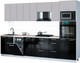 Миниатюра изображения товара Кухонный гарнитур Интерлиния Мила Gloss 3.1-ПМ3 (черный глянец/грей/бискайская сосна)