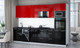 Миниатюра изображения товара Кухонный гарнитур Интерлиния Мила Gloss 3.1-ПМ3 (черный глянец/красный глянец/кастилло темный)