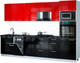 Миниатюра изображения товара Кухонный гарнитур Интерлиния Мила Gloss 3.1-ПМ3 (черный глянец/красный глянец/кастилло темный)