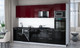 Миниатюра изображения товара Кухонный гарнитур Интерлиния Мила Gloss 3.1-ПМ3 (черный глянец/бордовый глянец/кастилло темный)