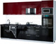Миниатюра изображения товара Кухонный гарнитур Интерлиния Мила Gloss 3.1-ПМ3 (черный глянец/бордовый глянец/кастилло темный)