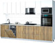 Миниатюра изображения товара Кухонный гарнитур Интерлиния Мила Gloss 3.1-ПМ3 (дуб вотан/белый/опал светлый)
