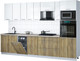 Миниатюра изображения товара Кухонный гарнитур Интерлиния Мила Gloss 3.2-ПМ3 (дуб вотан/белый глянец/травертин серый)