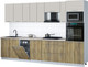 Миниатюра изображения товара Кухонный гарнитур Интерлиния Мила Gloss 3.2-ПМ3 (дуб вотан/кашемир/бискайская сосна)