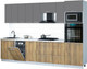 Миниатюра изображения товара Кухонный гарнитур Интерлиния Мила Gloss 3.1-ПМ3 (дуб вотан/серый/белый гранит)
