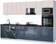 Миниатюра изображения товара Кухонный гарнитур Интерлиния Мила Gloss 3.1-ПМ3 (асфальт глянец/кашемир/кастилло темный)