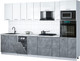 Миниатюра изображения товара Кухонный гарнитур Интерлиния Мила Gloss 3.2-ПМ3 (керамика/белый глянец/белый гранит)
