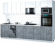 Миниатюра изображения товара Кухонный гарнитур Интерлиния Мила Gloss 3.1-ПМ3 (керамика/белый глянец/белый гранит)
