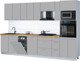 Миниатюра изображения товара Кухонный гарнитур Интерлиния Мила Gloss 3.2-ПМ3 (грей/грей/дуб бунратти)