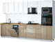 Миниатюра изображения товара Кухонный гарнитур Интерлиния Мила Gloss 3.2-ПМ3 (капучино глянец/белый/дуб бунратти)