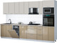 Миниатюра изображения товара Кухонный гарнитур Интерлиния Мила Gloss 3.2-ПМ3 (капучино глянец/кашемир/травертин серый)