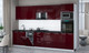 Миниатюра изображения товара Кухонный гарнитур Интерлиния Мила Gloss 3.25-ПМ3 (бордовый глянец/бордовый глянец/кастилло темный)