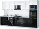 Миниатюра изображения товара Кухонный гарнитур Интерлиния Мила Gloss 3.25-ПМ3 (черный глянец/белый глянец/белый гранит)