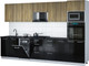 Миниатюра изображения товара Кухонный гарнитур Интерлиния Мила Gloss 3.25-ПМ3 (черный глянец/дуб вотан/кастилло темный)