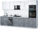 Миниатюра изображения товара Кухонный гарнитур Интерлиния Мила Gloss 3.25-ПМ3 (керамика/белый глянец/белый гранит)