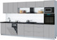 Миниатюра изображения товара Кухонный гарнитур Интерлиния Мила Gloss 3.5-ПМ3 (грей/грей/кастилло темный)