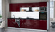 Миниатюра изображения товара Кухонный гарнитур Интерлиния Мила Gloss 3.5-ПМ3 (бордовый глянец/бордовый глянец/кастилло темный)