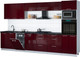 Миниатюра изображения товара Кухонный гарнитур Интерлиния Мила Gloss 3.5-ПМ3 (бордовый глянец/бордовый глянец/кастилло темный)