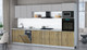 Миниатюра изображения товара Кухонный гарнитур Интерлиния Мила Gloss 3.5-ПМ3 (дуб вотан/грей/серый каспий)