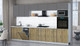 Миниатюра изображения товара Кухонный гарнитур Интерлиния Мила Gloss 3.5-ПМ3 (дуб вотан/серый/белый гранит)