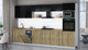 Миниатюра изображения товара Кухонный гарнитур Интерлиния Мила Gloss 3.5-ПМ3 (дуб вотан/черный глянец/дуб бунратти)
