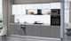 Миниатюра изображения товара Кухонный гарнитур Интерлиния Мила Gloss 3.5-ПМ3 (серый/белый/опал светлый)