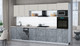 Миниатюра изображения товара Кухонный гарнитур Интерлиния Мила Gloss 3.5-ПМ3 (керамика/кашемир/травертин серый)