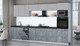 Миниатюра изображения товара Кухонный гарнитур Интерлиния Мила Gloss 3.5-ПМ3 (керамика/грей/кастилло темный)