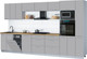 Миниатюра изображения товара Кухонный гарнитур Интерлиния Мила Gloss 3.6-ПМ3 (грей/грей/дуб бунратти)