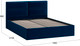 Миниатюра изображения товара Полуторная кровать ТриЯ Глосс универсальная с ПМ тип 1 140x200 (велюр Confetti Blue)