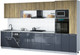 Миниатюра изображения товара Кухонный гарнитур Интерлиния Мила Gloss 3.6-ПМ3 (асфальт глянец/дуб вотан/серый каспий)