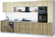 Миниатюра изображения товара Кухонный гарнитур Интерлиния Мила Gloss 3.6-ПМ3 (дуб вотан/ваниль глянец/серый каспий)