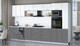 Миниатюра изображения товара Кухонный гарнитур Интерлиния Мила Gloss 3.6-ПМ3 (серый/белый глянец/белый гранит)