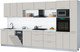 Миниатюра изображения товара Кухонный гарнитур Интерлиния Мила Gloss 3.8-ПМ3 (кашемир/кашемир/белый гранит)
