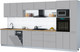 Миниатюра изображения товара Кухонный гарнитур Интерлиния Мила Gloss 3.8-ПМ3 (грей/грей/дуб бунратти)