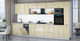 Миниатюра изображения товара Кухонный гарнитур Интерлиния Мила Gloss 3.8-ПМ3 (ваниль глянец/ваниль глянец/травертин серый)