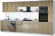 Миниатюра изображения товара Кухонный гарнитур Интерлиния Мила Gloss 3.8-ПМ3 (капучино глянец/дуб вотан/серый каспий)