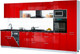 Миниатюра изображения товара Кухонный гарнитур Интерлиния Мила Gloss 3.7-ПМ3 (красный глянец/красный глянец/кастилло темный)