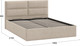 Миниатюра изображения товара Двуспальная кровать ТриЯ Глосс универсальная с ПМ тип 1 180x200 (микровелюр Wellmart Dark Beige)