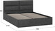 Миниатюра изображения товара Двуспальная кровать ТриЯ Глосс универсальная с ПМ тип 1 180x200 (микровелюр Wellmart Graphite)