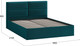 Миниатюра изображения товара Двуспальная кровать ТриЯ Глосс универсальная тип 1 180x200 (велюр Confetti Izumrud)