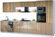 Миниатюра изображения товара Кухонный гарнитур Интерлиния Мила Gloss 3.7-ПМ3 (капучино глянец/дуб вотан/серый каспий)