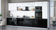 Миниатюра изображения товара Кухонный гарнитур Интерлиния Мила Gloss 3.7-ПМ3 (черный глянец/белый глянец/белый гранит)