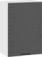 Миниатюра изображения товара Шкаф навесной для кухни ТриЯ Гренада фреза 1В5 с одной дверью (белый/холст вулкан)