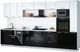 Миниатюра изображения товара Кухонный гарнитур Интерлиния Мила Gloss 3.8-ПМ3 (черный глянец/белый глянец/белый гранит)