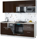 Миниатюра изображения товара Кухонный гарнитур Интерлиния Мила Gloss 2.15-ПМ4 (шоколад глянец/шоколад глянец/бискайская сосна)