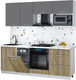 Миниатюра изображения товара Кухонный гарнитур Интерлиния Мила Gloss 2.15-ПМ4 (дуб вотан/серый/белый гранит)