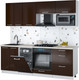 Миниатюра изображения товара Кухонный гарнитур Интерлиния Мила Gloss 2.25-ПМ4 (шоколад глянец/шоколад глянец/бискайская сосна)