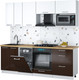 Миниатюра изображения товара Кухонный гарнитур Интерлиния Мила Gloss 2.25-ПМ4 (шоколад глянец/белый/дуб бунратти)