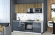 Миниатюра изображения товара Кухонный гарнитур Интерлиния Мила Gloss 2.25-ПМ4 (асфальт глянец/дуб вотан/серый каспий)